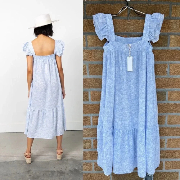 By the river KAYLEE FLUTTER SLEEVE dress small - Picture 3 of 16